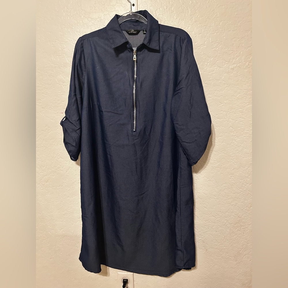 🚀Mile Gabrielle Navy Blue Dress size 1X GUC - Picture 3 of 8